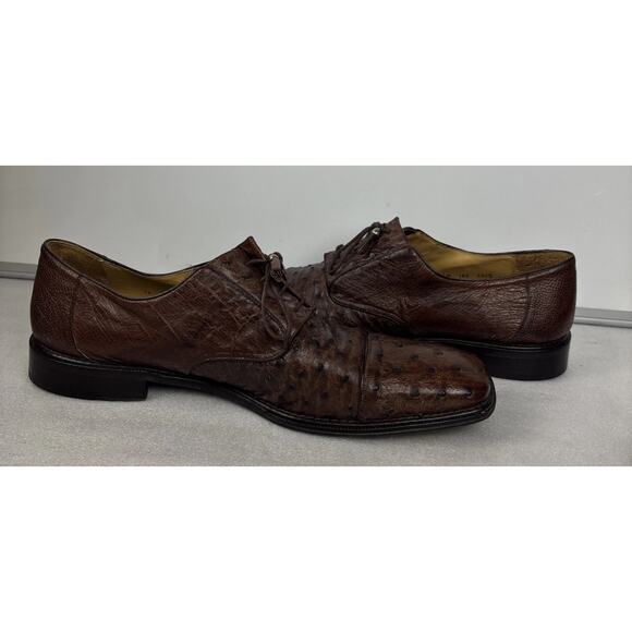 Mezlan Platinum Brown Genuine Ostrich Leather Men Size 16 M Made in Spain main image 10